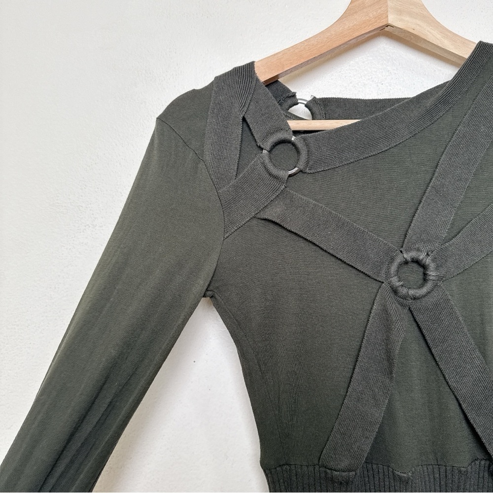 LAMB by Gwen Stefani Womens Small Military Gorp Core Mini Ribbed Dress - Picture 5 of 13